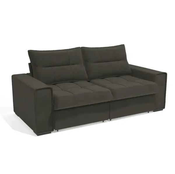 SOFA KAPPESBERG LYRA RETRATIO E RECLINAVEL VELUDO DELUXO CHUMBO