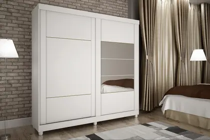 ROUPEIRO NAINE MADRI 2 PORTAS C/ ESPELHO - BRANCO