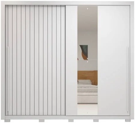 ROUPEIRO MENPHIS CAEMMUM 2PTS E 4GAV C/ ESPELHO - BRANCO