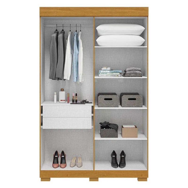 ROUPEIRO ACP AGATA 4 PORTAS 2 GAV - CINAMOMO/OFF WHITE 1330X2130X460 - Imagem 2