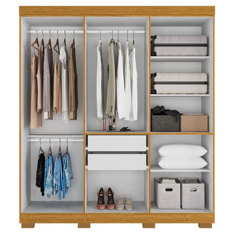 ROUPEIRO ACP PAOLLA 6 PORTAS 2 GAV MDP CINAMOMO/OFF WHITE (205X180X465) - Image 2
