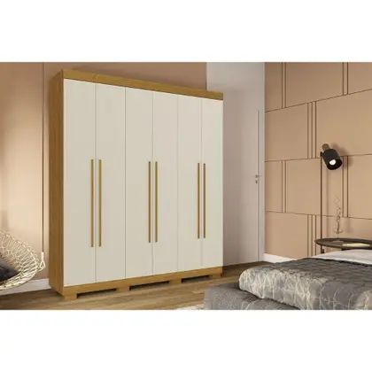 ROUPEIRO ACP PAOLLA 6 PORTAS 2 GAV MDP CINAMOMO/OFF WHITE (205X180X465)